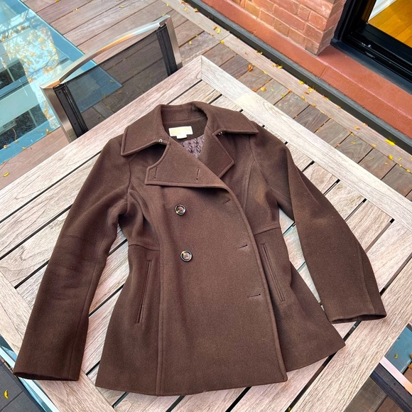 Michael Kors double breasted 100% wool pea coat. - Picture 3 of 13